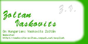 zoltan vaskovits business card